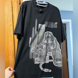 🌠 #208 Black Graphic T-Shirt with Headphone Design